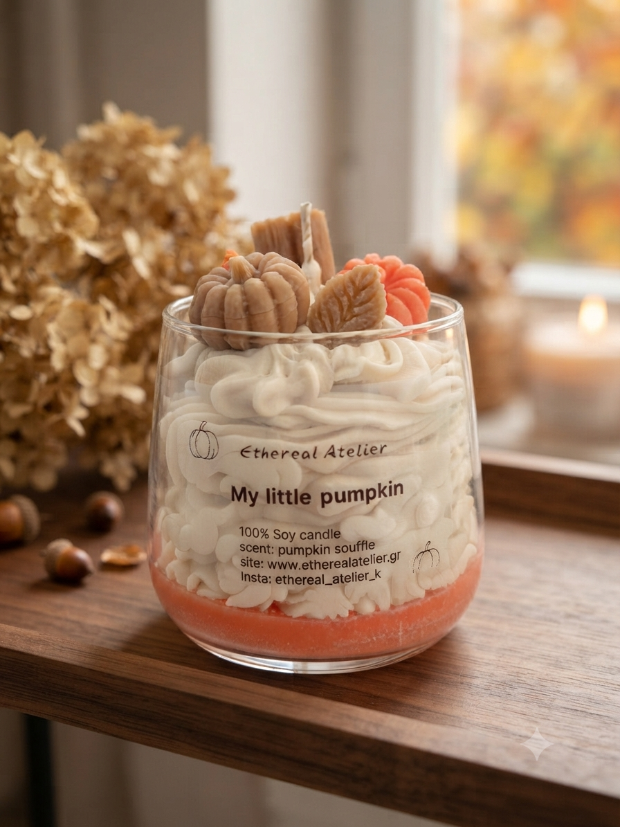 Χειροποίητο Κερί Σόγιας «My Little Pumpkin» (Medium) | Pumpkin Soufflé